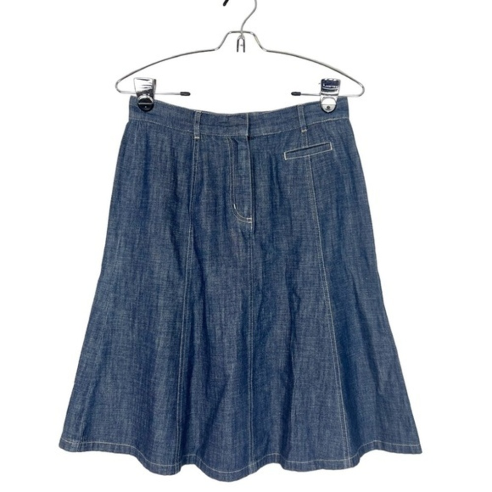 Vintage L L Bean denim skirt size 6 petite Coastal preppy casual